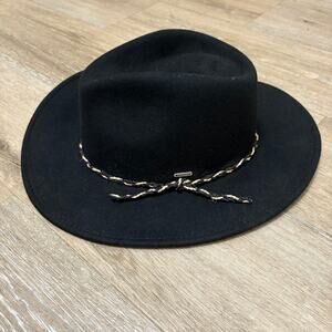 Brixton Hat MesserFedora  Black Wool Hat Unisex Size L 71/2